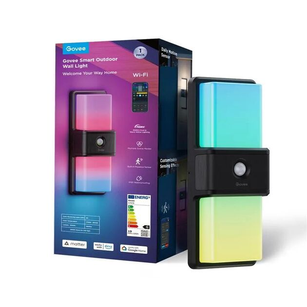 Світильник Govee H7078 Smart Outdoor Wall light, RGBICWW, IP65, WI-FI/Bluetooth, білий, фото , изображение 2 | SNABZHENIE.com.ua