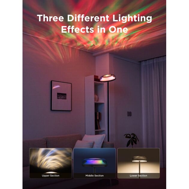 Торшер розумний Govee H60B0 Uplighter Floor Lamp, 1000Lm, RGBWW+RGBIC+WW, WI-FI/Bluetooth, чорний, фото , изображение 9 | SNABZHENIE.com.ua