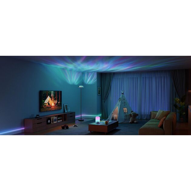 Торшер розумний Govee H60B0 Uplighter Floor Lamp, 1000Lm, RGBWW+RGBIC+WW, WI-FI/Bluetooth, чорний, фото , изображение 4 | SNABZHENIE.com.ua