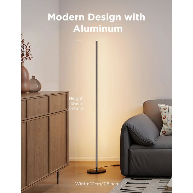 Торшер розумний Govee H8076 Govee Floor Lamp lite, 1000Lm, RGBWW+RGBIC+WW, WI-FI/Bluetooth, чорний, фото , изображение 10 | SNABZHENIE.com.ua