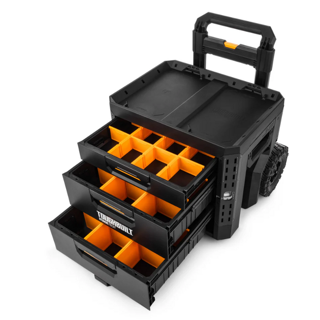 Ящик для инструментов TOUGHBUILT TB-B1-D-R93 StackTech на колесах 1+2 выдвижными ящиками, фото  | SNABZHENIE.com.ua