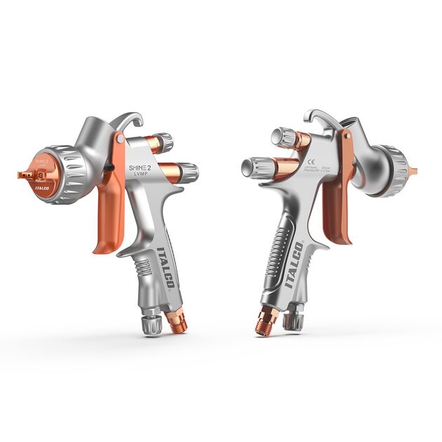 Пистолет окрасочный пневматический LVMP верх.пласт.бачок 600мл, форсунка-1,4мм ITALCO SHINE-2-1.4LM, фото , зображення 2 | SNABZHENIE.com.ua