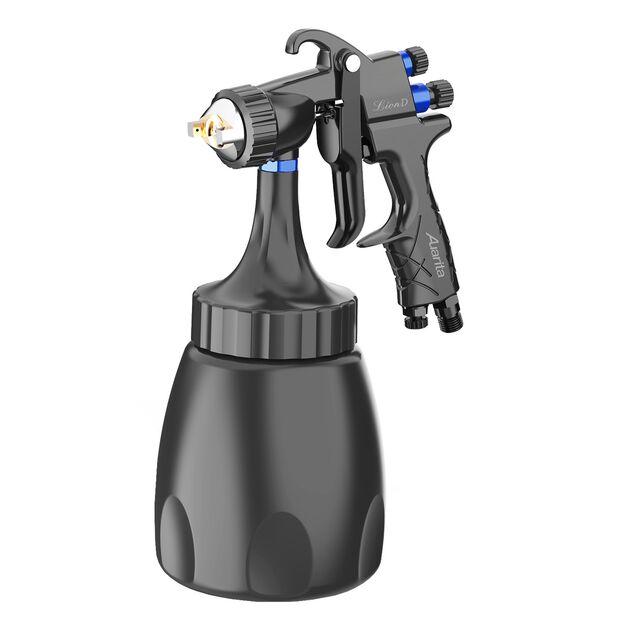 Пистолет окрасочный пневматический LVMP ниж.пласт.бачок 1000мл, форсунка-1,3мм AUARITA LION-D-1.3LM, фото  | SNABZHENIE.com.ua