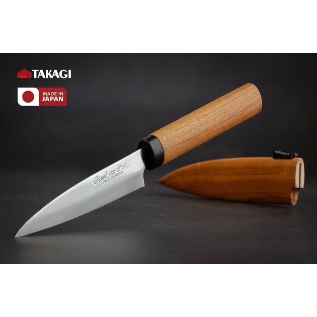 Японский нож Takagi для овощей и фруктов 90мм, фото , зображення 3 | SNABZHENIE.com.ua