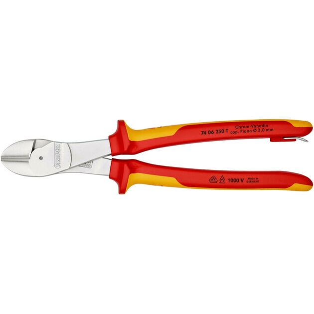 Кусачки KNIPEX 74 06 250 T BK мощные боковые, 250 мм, фото , изображение 3 | SNABZHENIE.com.ua