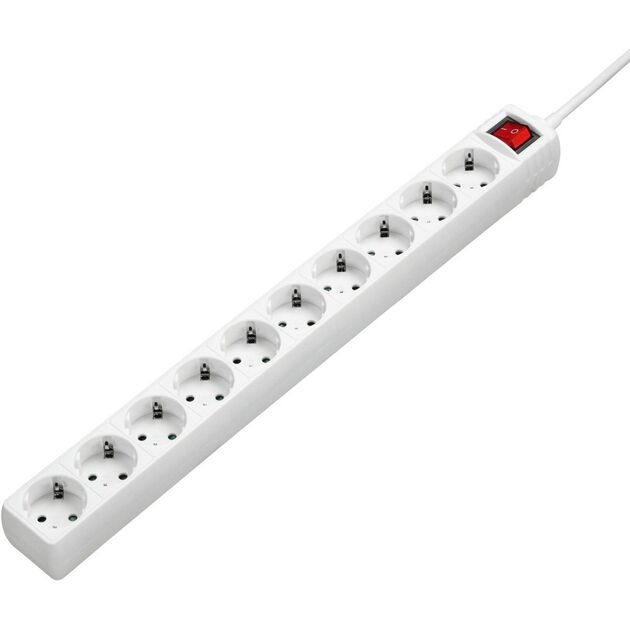 Подовжувач мережевий Hama 3м, 10хТип, 16А, фільтр, білий, фото  | SNABZHENIE.com.ua