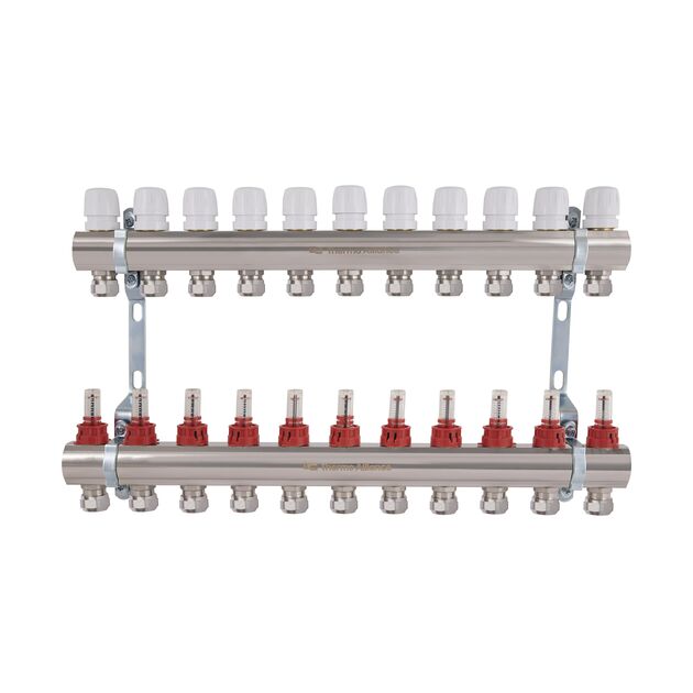 Thermo Alliance Standart Коллектор латунный с расходомерами и евроконусами 1"х11 TAS235W11E, фото  | SNABZHENIE.com.ua