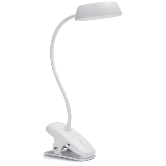 Лампа настільна з акумулятором Philips Donutclip 3Вт 4000K 1200мАг USB-A білий, фото  | SNABZHENIE.com.ua