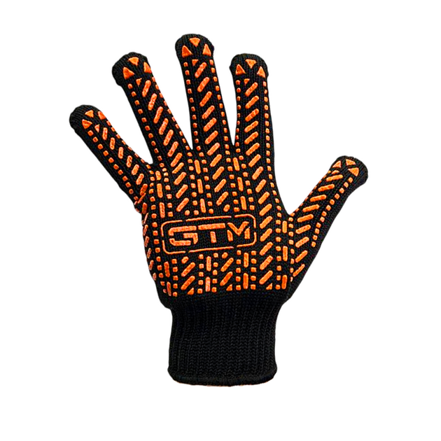 GTM Рукавички трикотажні чорні ТМ GTM LUX, помаранчева ПВХ р.10, фото , зображення 3 | SNABZHENIE.com.ua