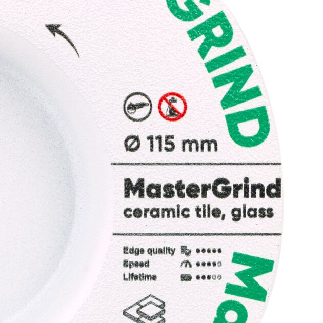 Круг алмазный отрезной 1A1R V 115x1,8/1,5x30x22,23 MasterGRIND, фото , зображення 3 | SNABZHENIE.com.ua