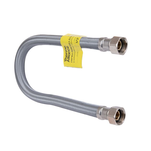 Шланг Forte для воды D10 80 см NYLON 1/2"x1/2" ВВ TAF383W80 Thermo Alliance, фото  | SNABZHENIE.com.ua