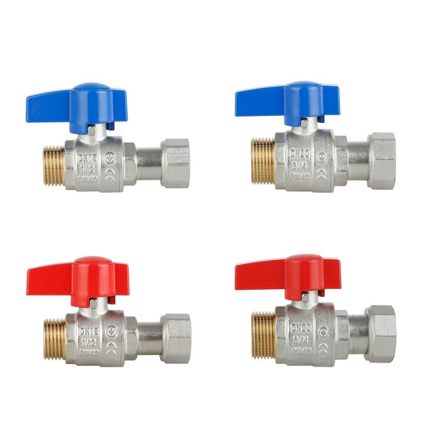 Комплект прямых кранов Thermo Alliance Standart 1/2"ВН -3/4"ВН с накидной гайкой  для подключенние котла TAS262RBW1520, фото , изображение 3 | SNABZHENIE.com.ua