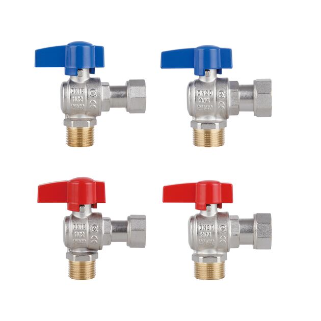 Комплект угловой кранов Thermo Alliance Standart  1/2"ВН -3/4"ВН с накидной гайкой  для подключенние котла TAS225RBW1520, фото , изображение 3 | SNABZHENIE.com.ua