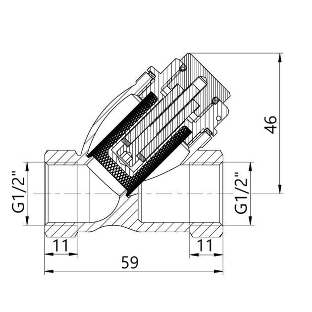 Фильтр грубой очистки Thermo Alliance Forte для воды 1/2"ВВ косой с магнитом TAF126MW15, фото , изображение 2 | SNABZHENIE.com.ua