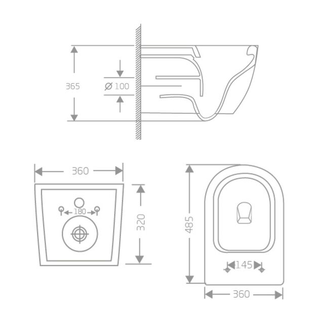 Унитаз подвесной Jay Rimless 485×360×320 мм, White, с сиденьем Slim Duroplast/ Soft-close/ Quick Relase QT07335177RW Qtap, фото , изображение 2 | SNABZHENIE.com.ua