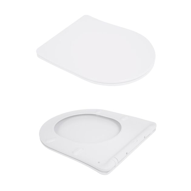 Унитаз подвесной Jay Rimless 485×360×320 мм, White, с сиденьем Slim Duroplast/ Soft-close/ Quick Relase QT07335177RW Qtap, фото , изображение 6 | SNABZHENIE.com.ua