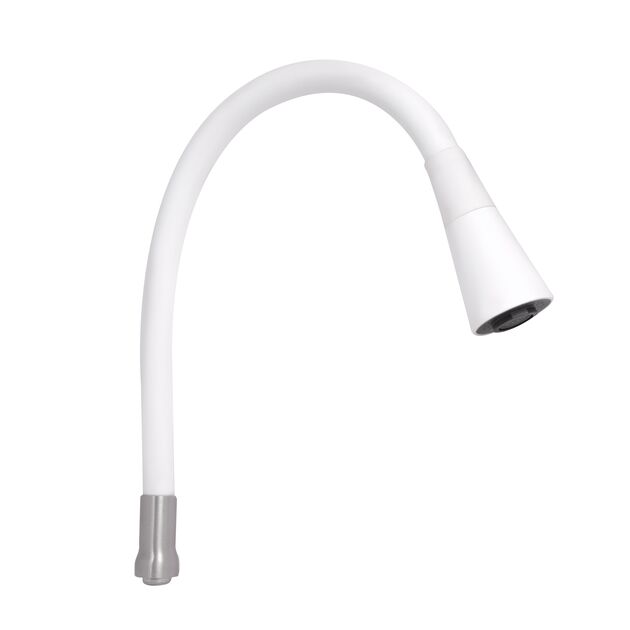 Излив в сборе с аэратором Lidz (275х230х47), 570 мм для смесителя для кухни Aria 015F31 Nickel/White LDARI2752304749356, фото  | SNABZHENIE.com.ua