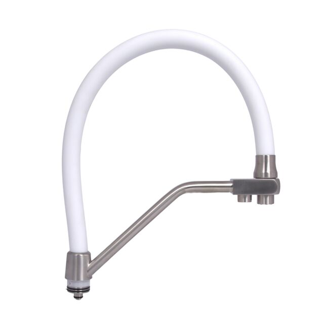 Излив в сборе Lidz (330х265х35) для смесителя для кухни Aria 020F3 Nickel/White LDARI3302653549380, фото  | SNABZHENIE.com.ua