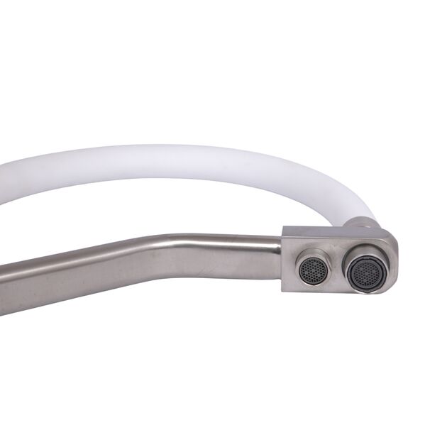 Излив в сборе Lidz (330х265х35) для смесителя для кухни Aria 020F3 Nickel/White LDARI3302653549380, фото , зображення 3 | SNABZHENIE.com.ua