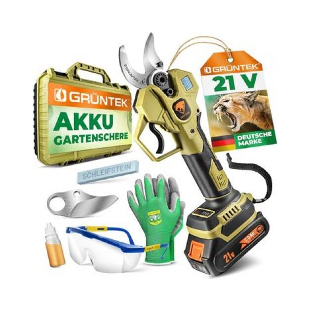 Секатор аккумуляторный GRUNTEK Li-Ion 21V 2Ah, фото  | SNABZHENIE.com.ua