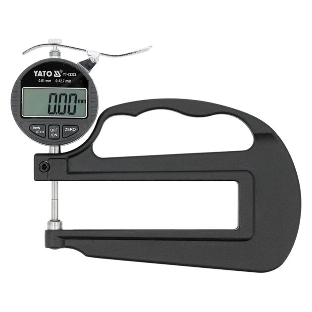 Товщиномір з електронною шкалою YATO до бляхи діапазон 0- 12.7 мм, точність- ±0.001 мм [20], фото  | SNABZHENIE.com.ua