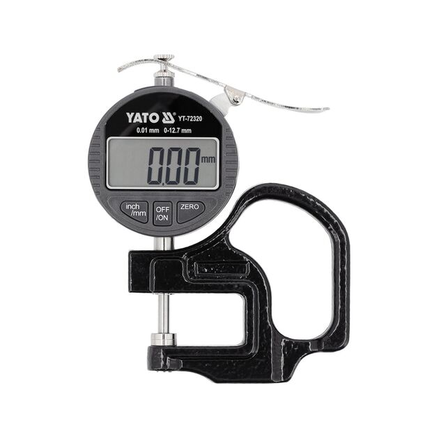 Товщиномір з електронною шкалою YATO діапазон 0- 12.7 мм, точність- ±0.01 мм [50], фото  | SNABZHENIE.com.ua