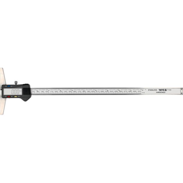 Глибиномір повзунк електронний YATO l= 300 мм, точність ±0.03 мм, живлення від батарейки SR44 1.55 V, фото  | SNABZHENIE.com.ua