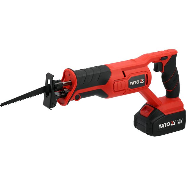 Пила шаблева акумуляторна YATO : Li-Ion 18 В, 4 АГод, товщина відрізу- 150/ 6 мм дерево/ метал, фото  | SNABZHENIE.com.ua