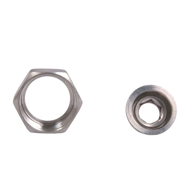 Гайка смесителя и стойки с футоркой Lidz (31,3х28х15) для смесителей и душевых систем Kubis Nickel LDKUB3132815N49531, фото , изображение 3 | SNABZHENIE.com.ua