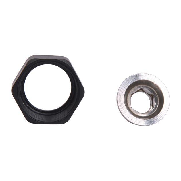 Гайка смесителя и стойки с футоркой Lidz (31,3х28х14) для смесителей и душевых систем Kubis Black LDKUB3132814B49532, фото , изображение 3 | SNABZHENIE.com.ua