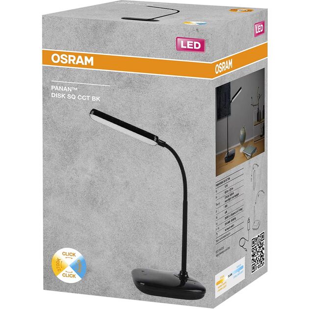 Лампа настільна OSRAM Panan DISK SQ 12W 3000К 4000К 6500К з димером, білий, фото , зображення 8 | SNABZHENIE.com.ua