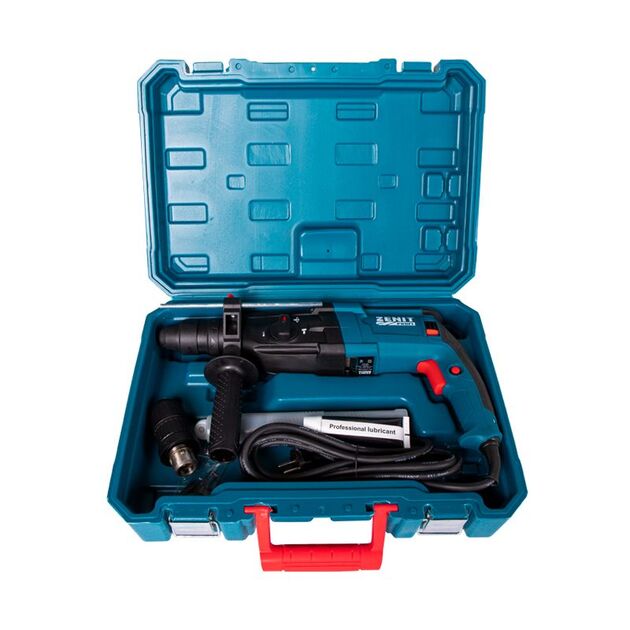 Перфоратор Зеніт ЗПП-1250 DFR Профі SDS-Plus+ШЗП 1250Вт 3.8Дж 3.2кг кейс, фото , зображення 5 | SNABZHENIE.com.ua