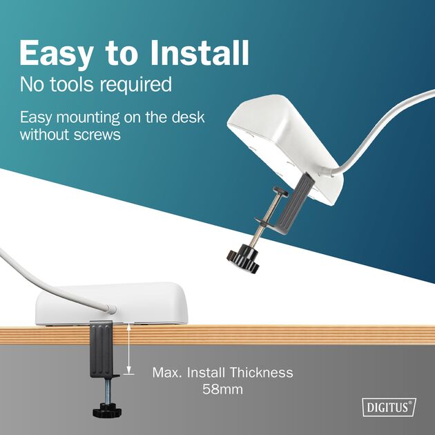 Блок розеток DIGITUS Office, 3xSchuko, 2xUSB-A, 1xUSB-C, 16A, 1.5м, вилка Schuko, білий, фото , изображение 3 | SNABZHENIE.com.ua