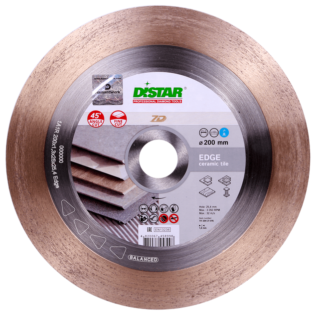 Алмазный отрезной круг DISTAR 200x1,3x25,4 Edge (11120421015), фото , изображение 8 | SNABZHENIE.com.ua Алмазный отрезной круг DISTAR 200x1,3x25,4 Edge (11120421015), фото , изображение 8 | SNABZHENIE.com.ua