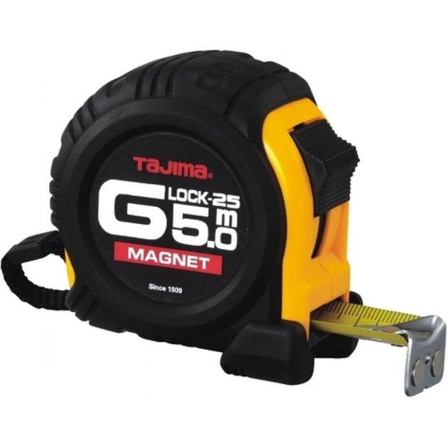 Рулетка TAJIMA G-LOCK GM550MY 5м*25мм ударопрочная с магнитом, фото  | SNABZHENIE.com.ua