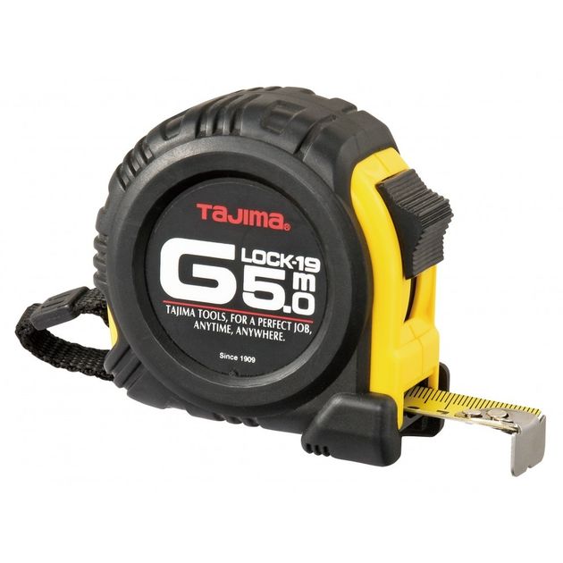 Рулетка строительная TAJIMA G-LOCK 5м*19мм (G9P50MY), фото  | SNABZHENIE.com.ua