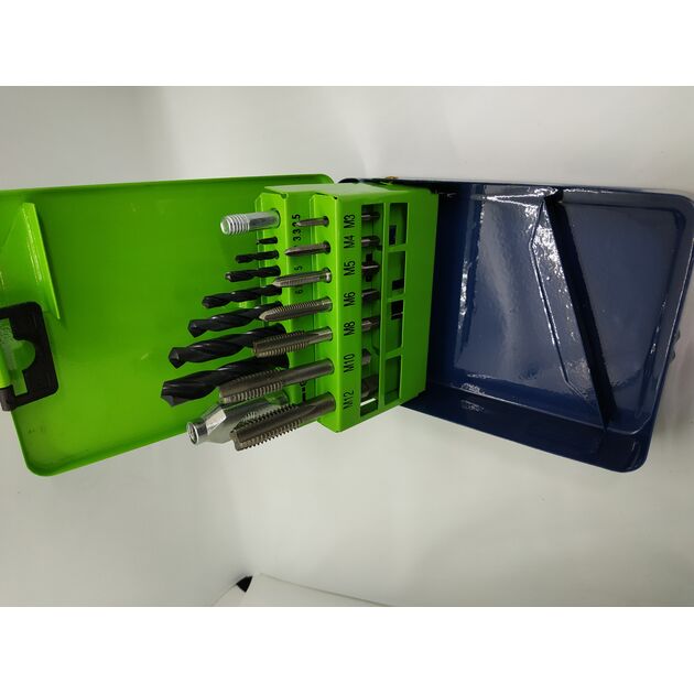 Набір свердел (2,5 - 10,2) і метчиків (М3 - М12) 15 предметів СИБРТЕХ (77305C), фото , зображення 5 | SNABZHENIE.com.ua