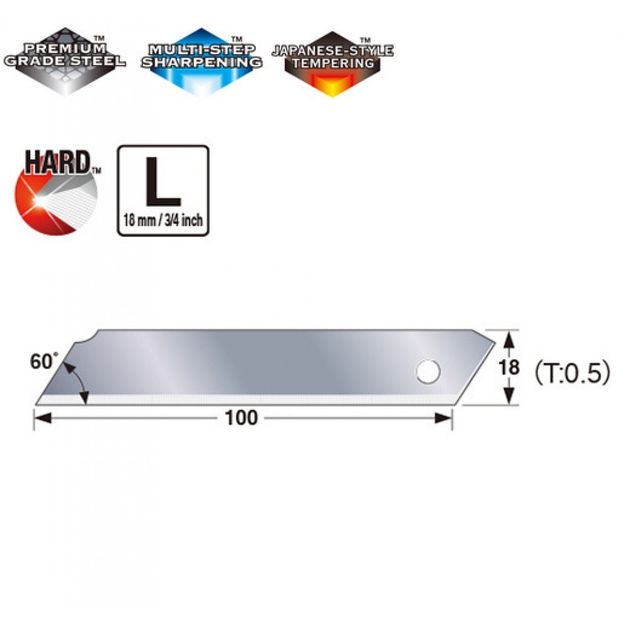 Цельное лезвие 18мм TAJIMA SOLID Endura-Blade, 10 шт. (LCB50SN), фото  | SNABZHENIE.com.ua