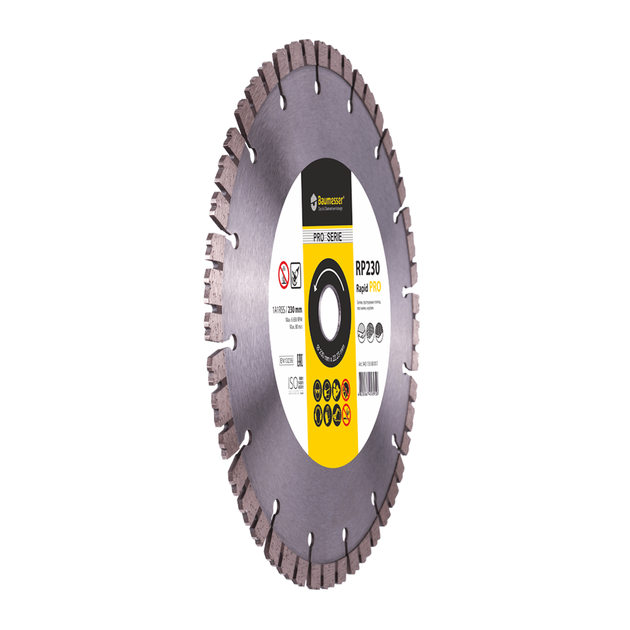 Круг алмазний відрізний Baumesser Rapid 1A1RSS/C3-H 230 x 2,4/1,5 x 10 x 22,23-16 (94315080017), фото , зображення 6 | SNABZHENIE.com.ua Круг алмазний відрізний Baumesser Rapid 1A1RSS/C3-H 230 x 2,4/1,5 x 10 x 22,23-16 (94315080017), фото , зображення 6 | SNABZHENIE.com.ua