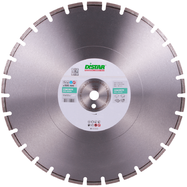 Круг алмазний відрізний DISTAR 1A1RSS/C1-W 500 x 3,8/2,8 x 9 x 25,4-30 F4 Bestseller Concrete (12185526031), фото  | SNABZHENIE.com.ua
