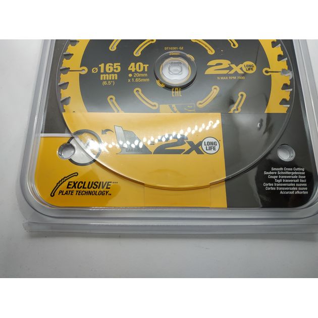 Диск пильный по дереву 165x20 мм, 40 зубьев, DeWALT (DT10301), фото , изображение 5 | SNABZHENIE.com.ua