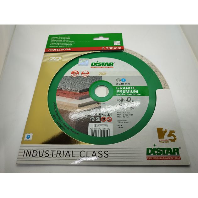 Круг алмазний відрізний DISTAR Granite Premium 230 x 1,7 x 10 x 25,4 (1A1R), фото , зображення 6 | SNABZHENIE.com.ua Круг алмазний відрізний DISTAR Granite Premium 230 x 1,7 x 10 x 25,4 (1A1R), фото , зображення 6 | SNABZHENIE.com.ua