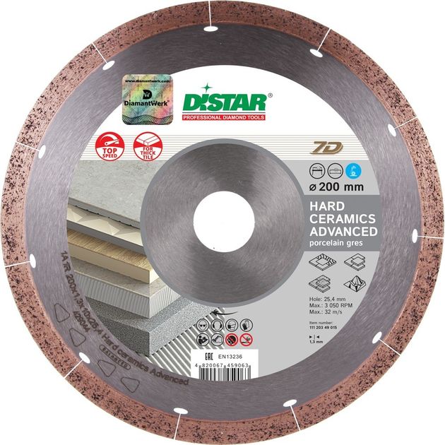 Круг алмазный DISTAR 180x1,4x8,5 Hard Ceramics Advanced, фото , изображение 7 | SNABZHENIE.com.ua Круг алмазный DISTAR 180x1,4x8,5 Hard Ceramics Advanced, фото , изображение 7 | SNABZHENIE.com.ua