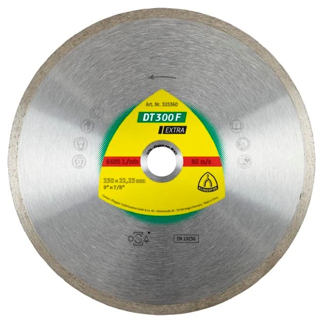 Алмазный диск KLINGSPOR DT 300 F Extra 125x1,6x22,23 мм для плитки, фото  | SNABZHENIE.com.ua