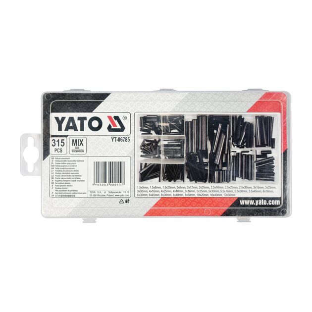 Штифты разрезные YATO 1,5-10 мм, l = 5-50 мм, 315 элем. (YT-06785), фото  | SNABZHENIE.com.ua