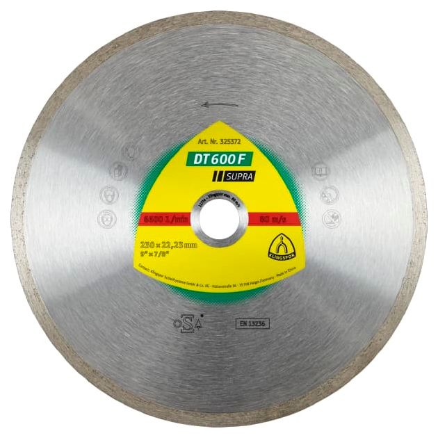Алмазный диск KLINGSPOR DT 600 F для керамики 230x1,9x22,23 мм, фото  | SNABZHENIE.com.ua