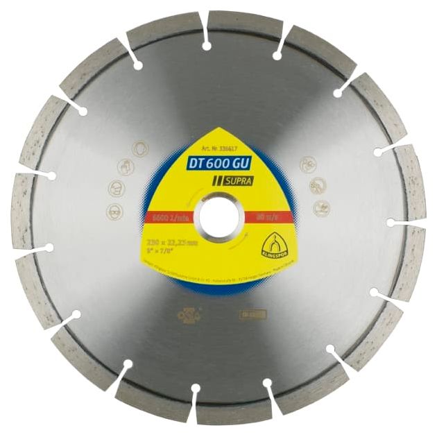 Алмазный диск KLINGSPOR DT 600 GU Supra 230x2,6x22,23 мм для гранита, фото  | SNABZHENIE.com.ua