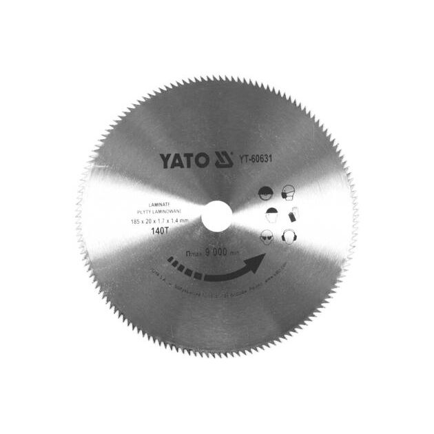Пильный диск 185x1.7x20 мм, 140 зубьев для ламината YATO (YT-60631), фото  | SNABZHENIE.com.ua