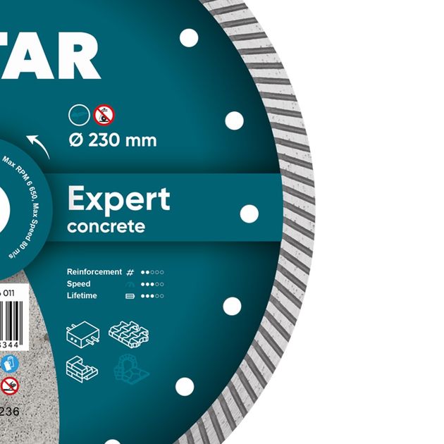 Круг алмазный DISTAR Turbo Expert 230x2,6x12x22,23 (10215026011), фото , изображение 2 | SNABZHENIE.com.ua Круг алмазный DISTAR Turbo Expert 230x2,6x12x22,23 (10215026011), фото , изображение 2 | SNABZHENIE.com.ua
