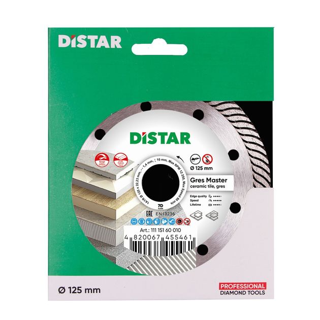 Круг алмазний відрізний DISTAR Gres Master 125 x 2,2 x 8 x 22,23 (1A1R), фото , зображення 6 | SNABZHENIE.com.ua Круг алмазний відрізний DISTAR Gres Master 125 x 2,2 x 8 x 22,23 (1A1R), фото , зображення 6 | SNABZHENIE.com.ua